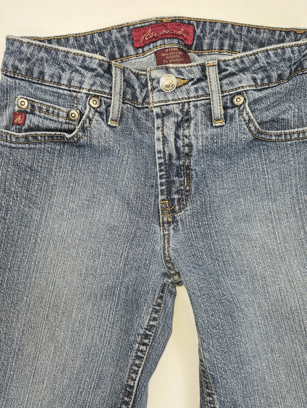 Aeropostale Women's Light Wash Flair Leg Jeans Sz 0 Long